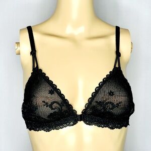 Black Lace Bra Front Clasp